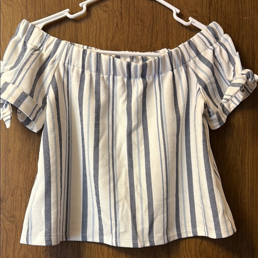 Striped Off-Shoulder Top - Ivoire